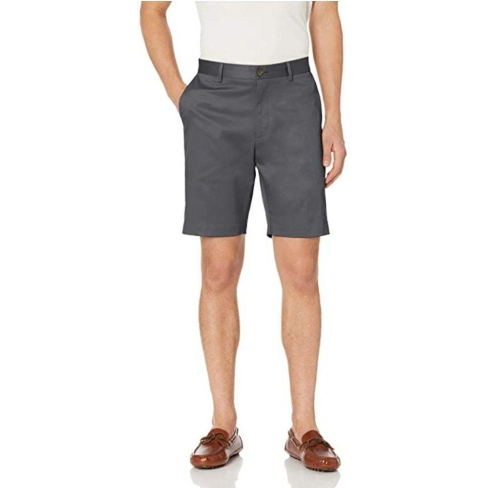 Amazon Button Up Chino Shorts Slim Fit Flat Front